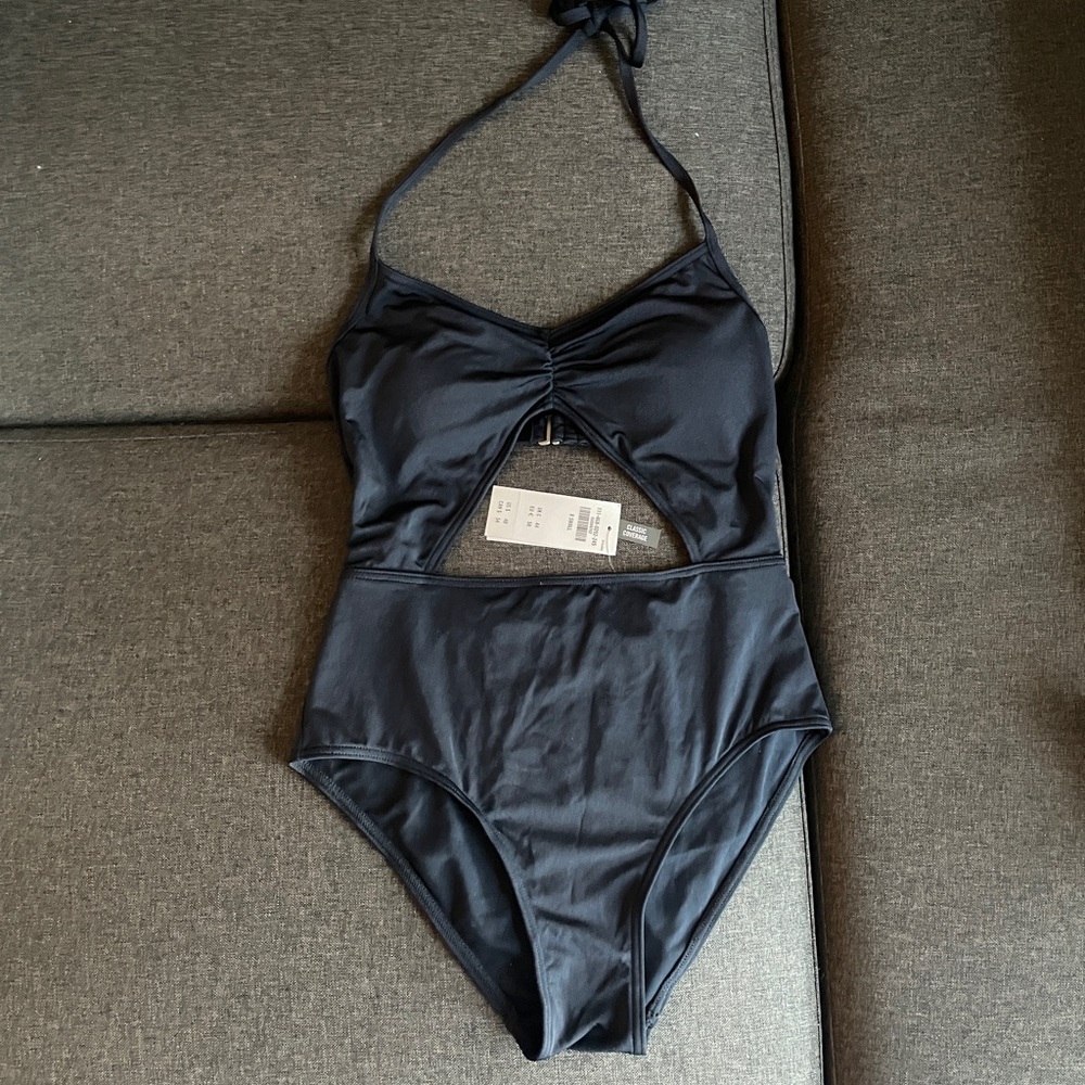 Abercrombie & Fitch Navy Blue One-Piece Swimsuit